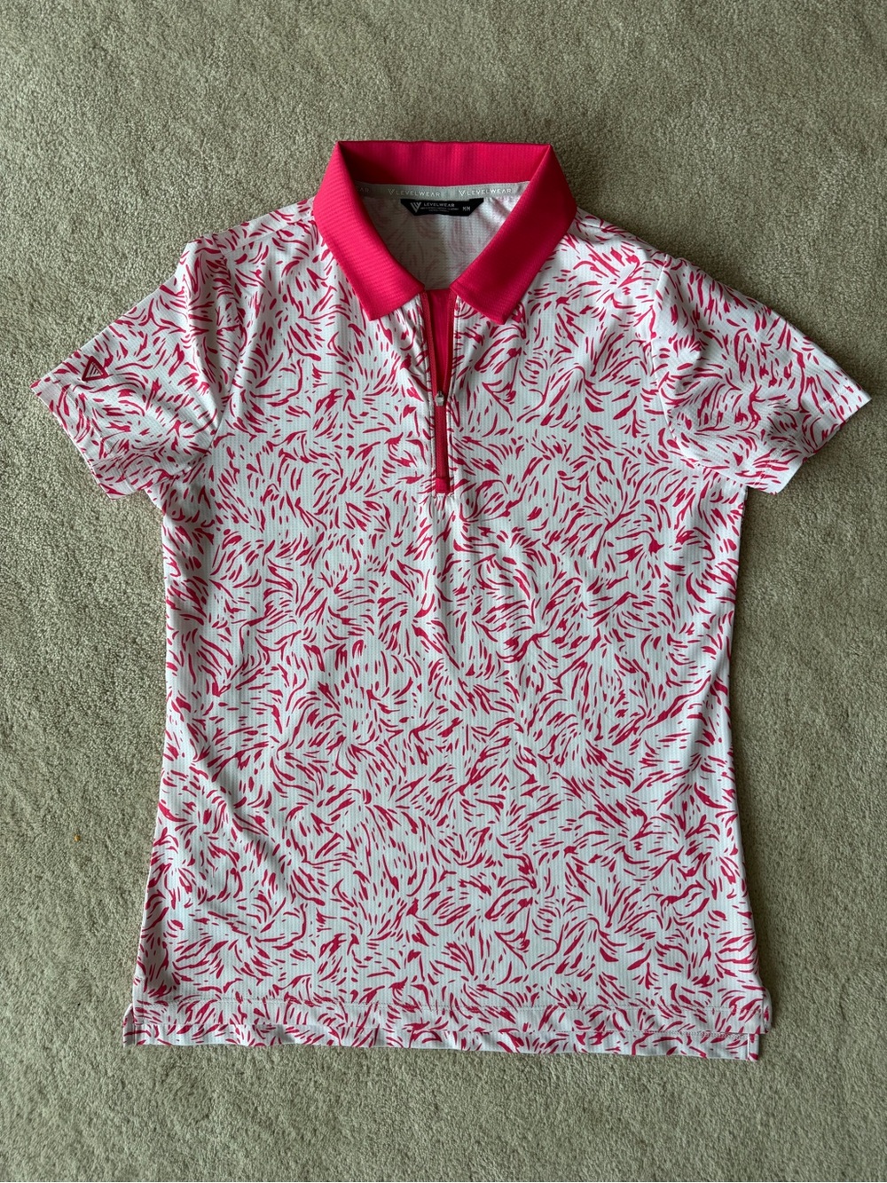 Levelwear Pink Patterned Polo Top